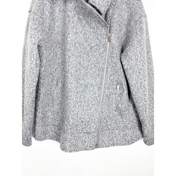 Zara Boucle Coat Gray Women’s Medium Oversized Peacoat Textured - Picture 10 of 13